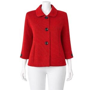 Protégé Montreal Lipstick Red & Black Ribbed Stripe Jacket